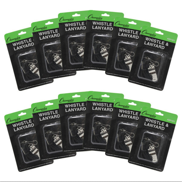 Metal Whistle and Lanyard Combo 12-Pack