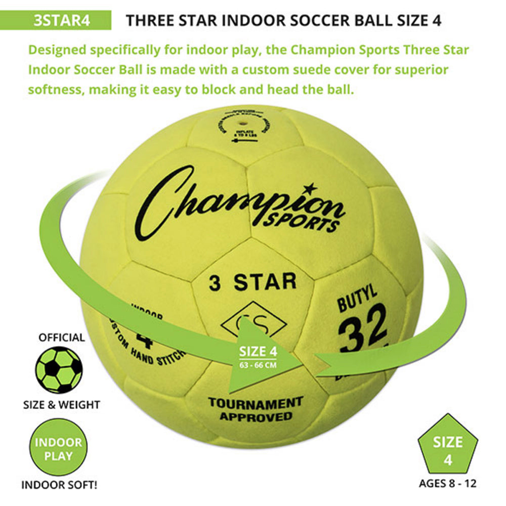 3 Star Indoor Soccer Ball - Youth Sports Products