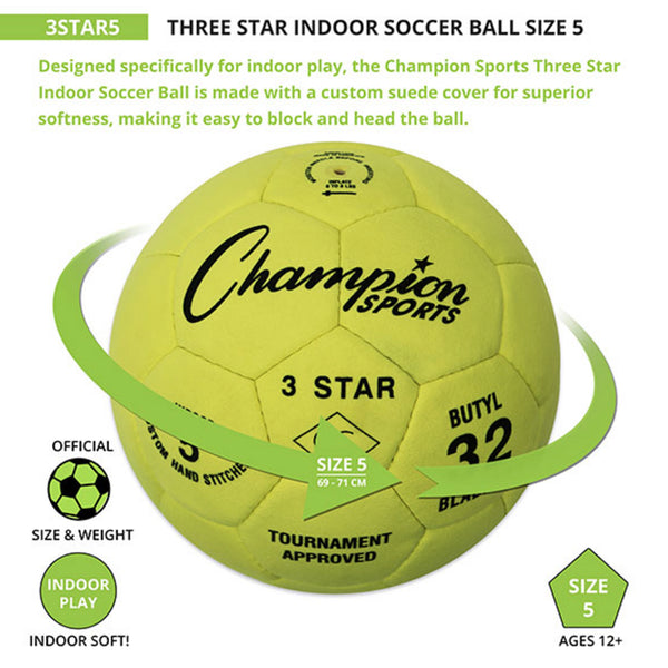 3 Star Indoor Soccer Ball - Youth Sports Products