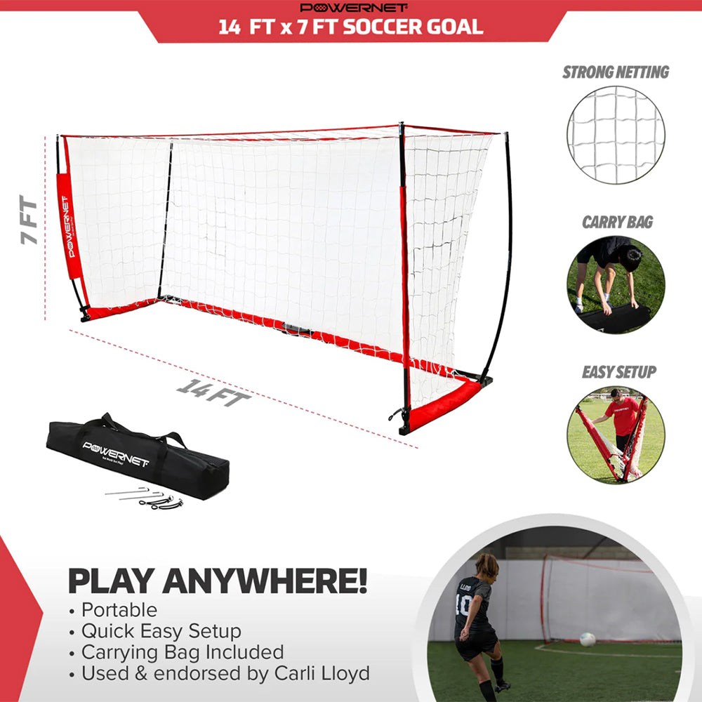 PowerNet 7' x 14' Portable Soccer Goal - Youth Sports Products