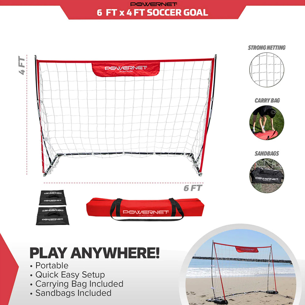 PowerNet 12' x 6' Ultra Lightweight Soccer Goal - Youth Sports Products