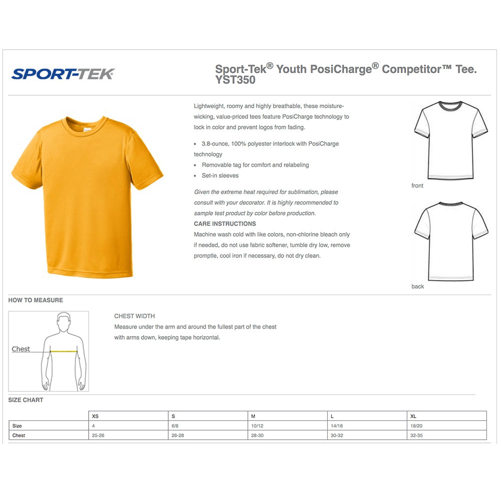 Sport-Tek Competitor Performance Crew T-shirt - Youth - Youth Sports Products